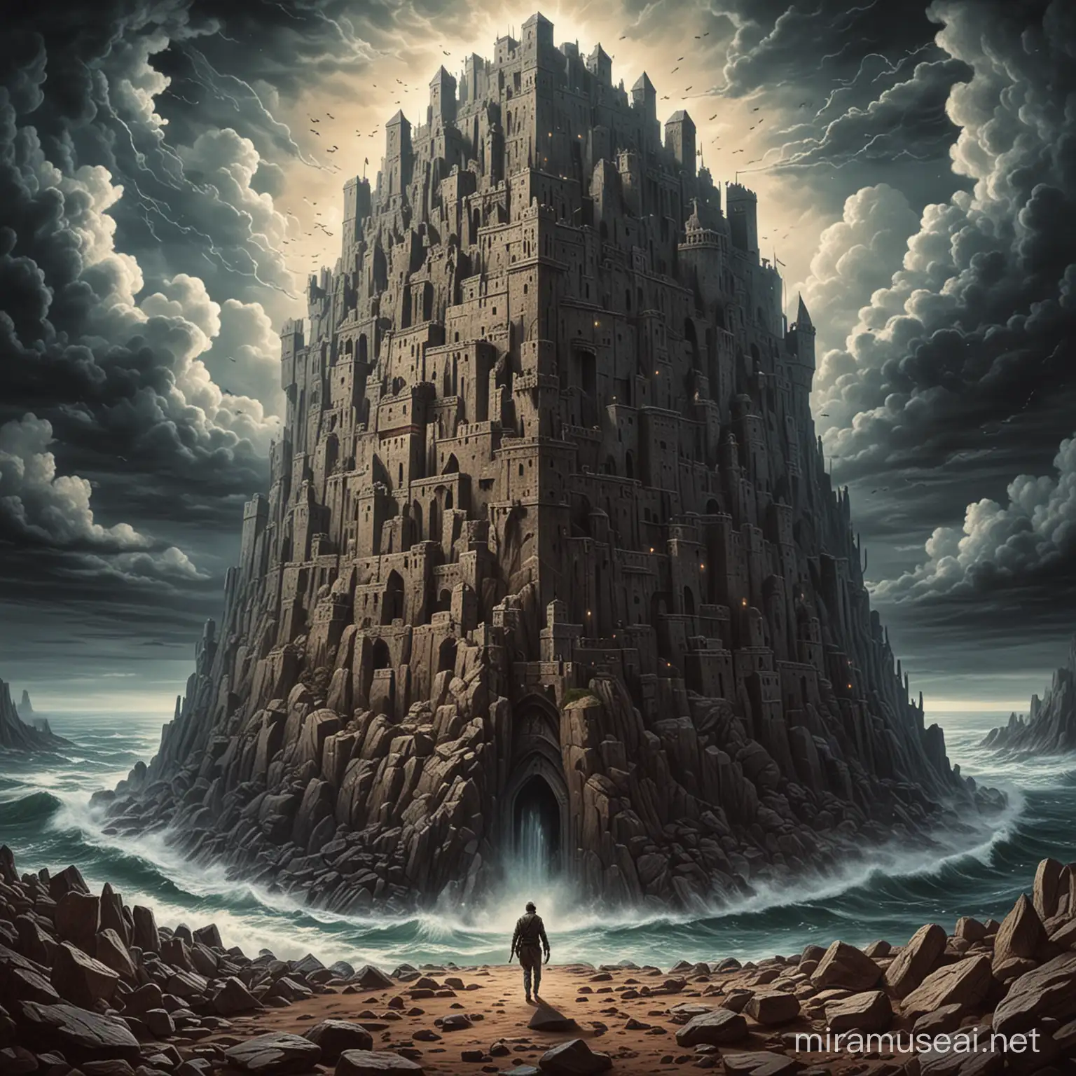 Majestic Fortress of the Mind A Digital Art Depiction