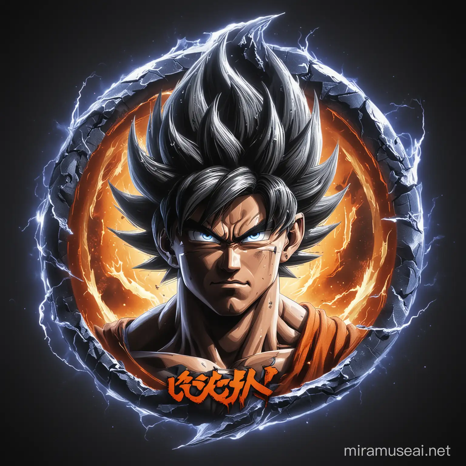 Goku Ultra Instinct Transformation 4K Logo Intense Power Unleashed