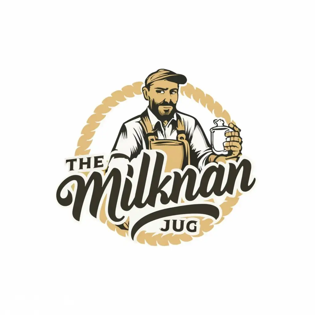 logo, Milkman, with the text "The Milkman Jug", typography, be used in Events industry
