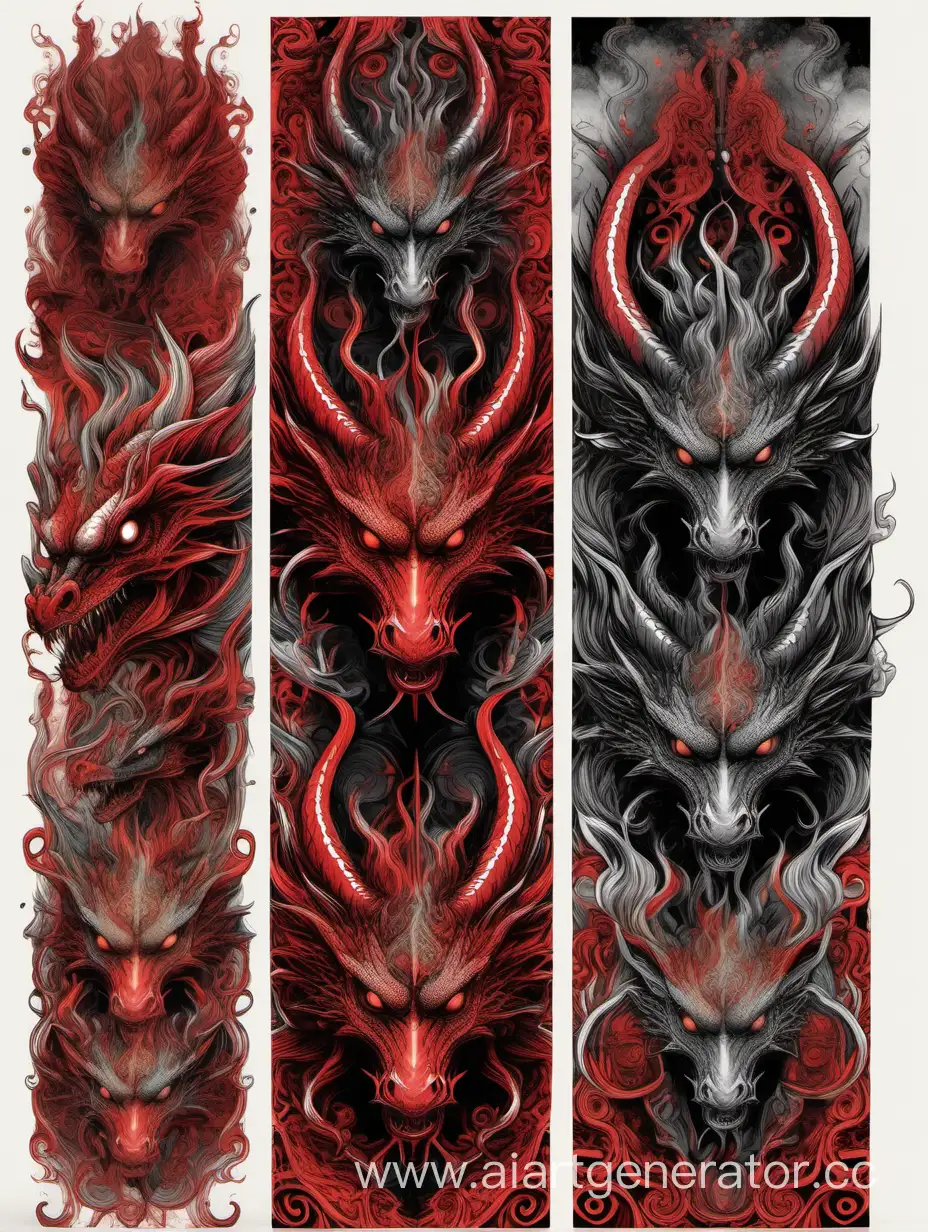 Ethereal-Bohemian-Dragon-Head-Art-in-4-Multipanels