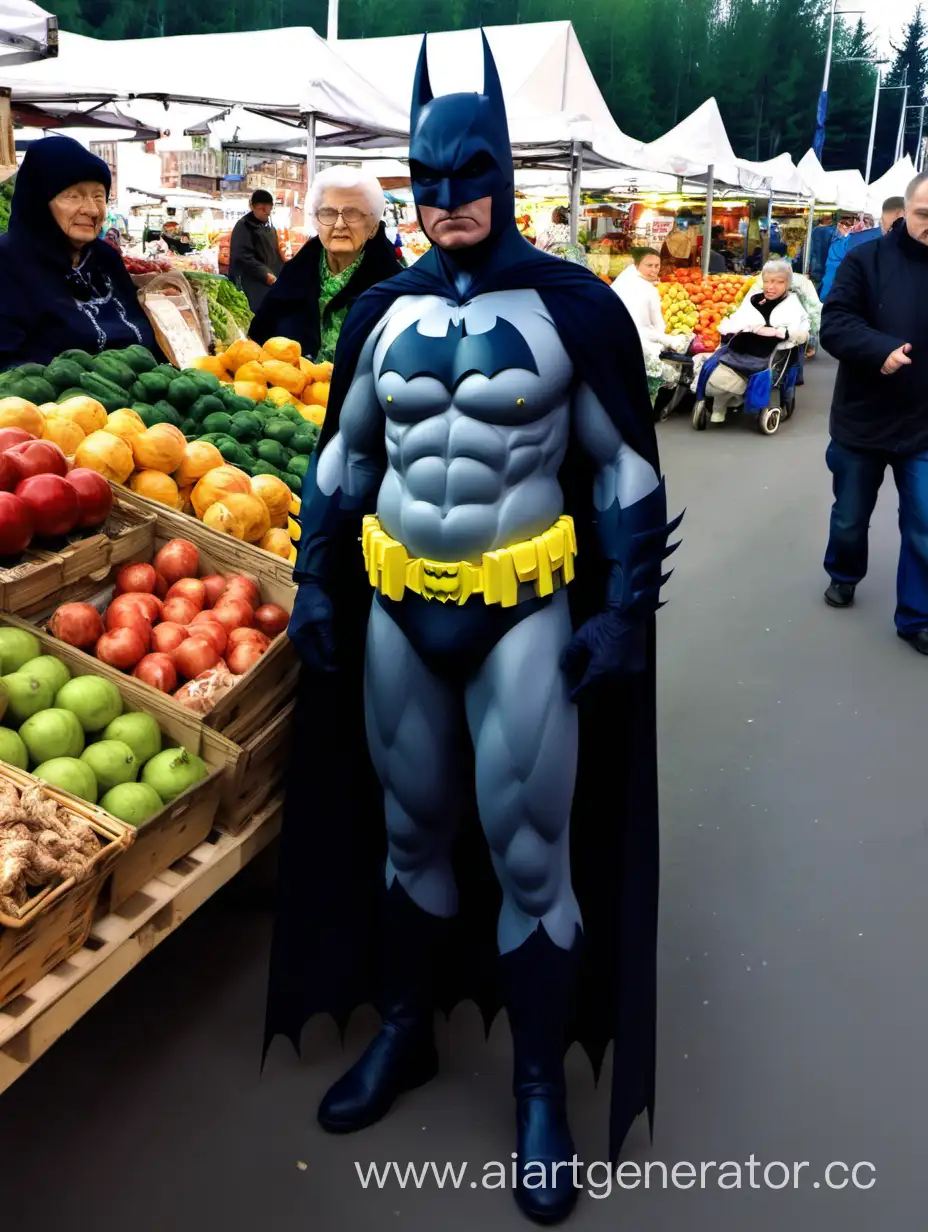 бэтмен на рынке с бабушкой в россии