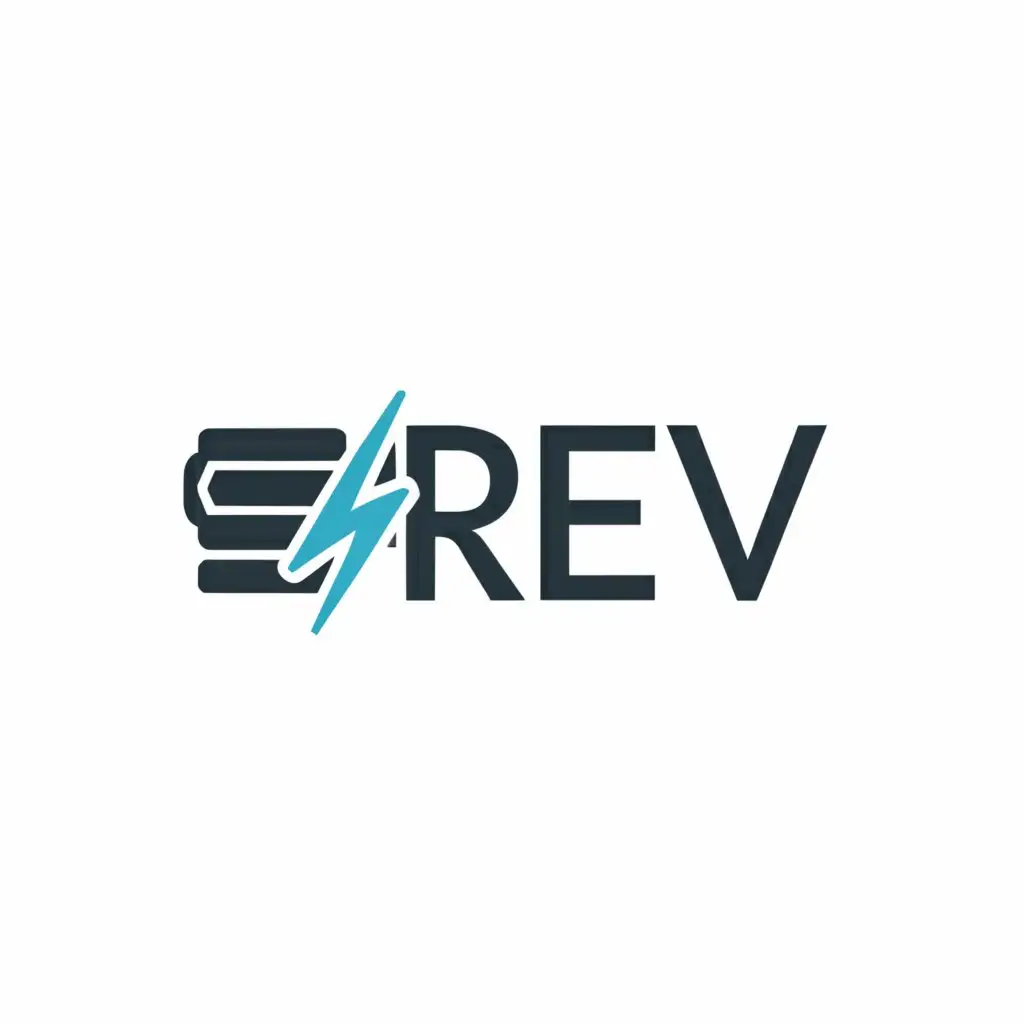 a logo design,with the text "iREV", main symbol:electric,Moderate,be used in Automotive industry,clear background