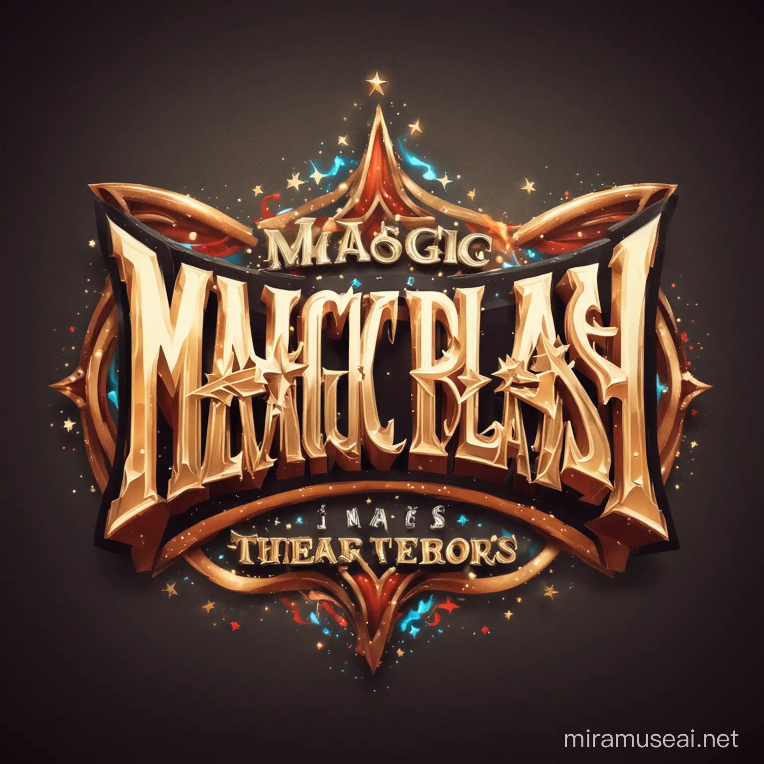 Magical Private Theaters Logo Illuminated with Blash of Light