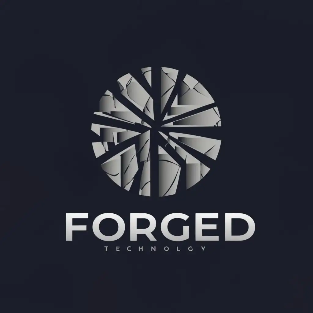 LOGO-Design-For-FORGED-Dynamic-Cracked-Metal-Symbol-for-Technology-Industry