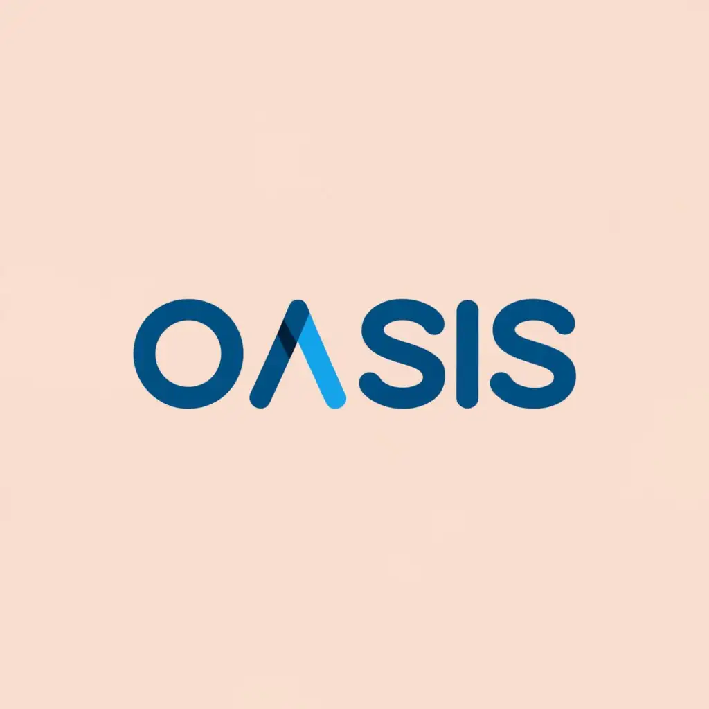 a logo design,with the text "Oasis", main symbol:Blue, letter only, simple,Minimalistic,be used in Technology industry,clear background