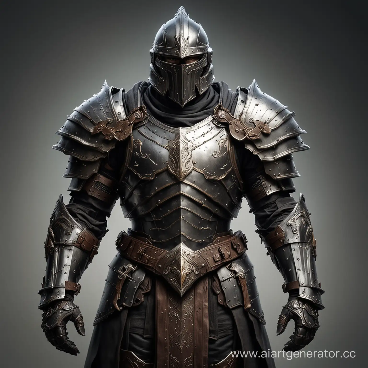 Paladin, heavy plated armor with a closed helmet and enormous shoulder pads, tall, dark fantasy
