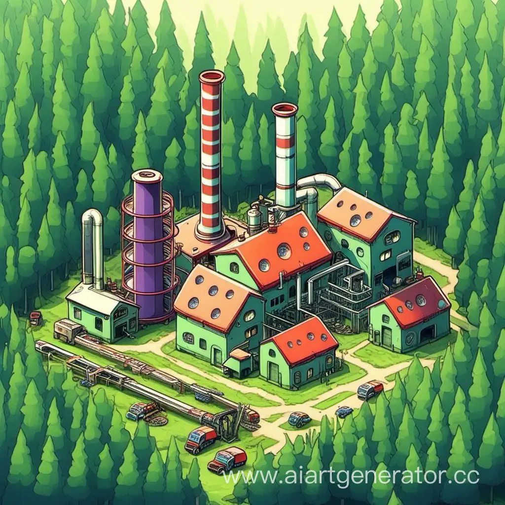 Charming-Forest-Factory-Whimsical-Scene-of-Industrial-Magic