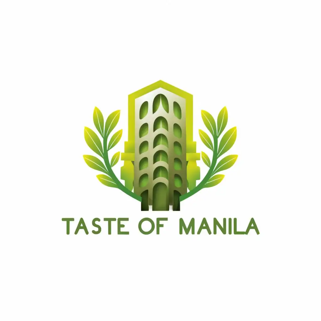 a logo design,with the text "taste of manila", main symbol:buildings, nature,Moderate,be used in Restaurant industry,clear background