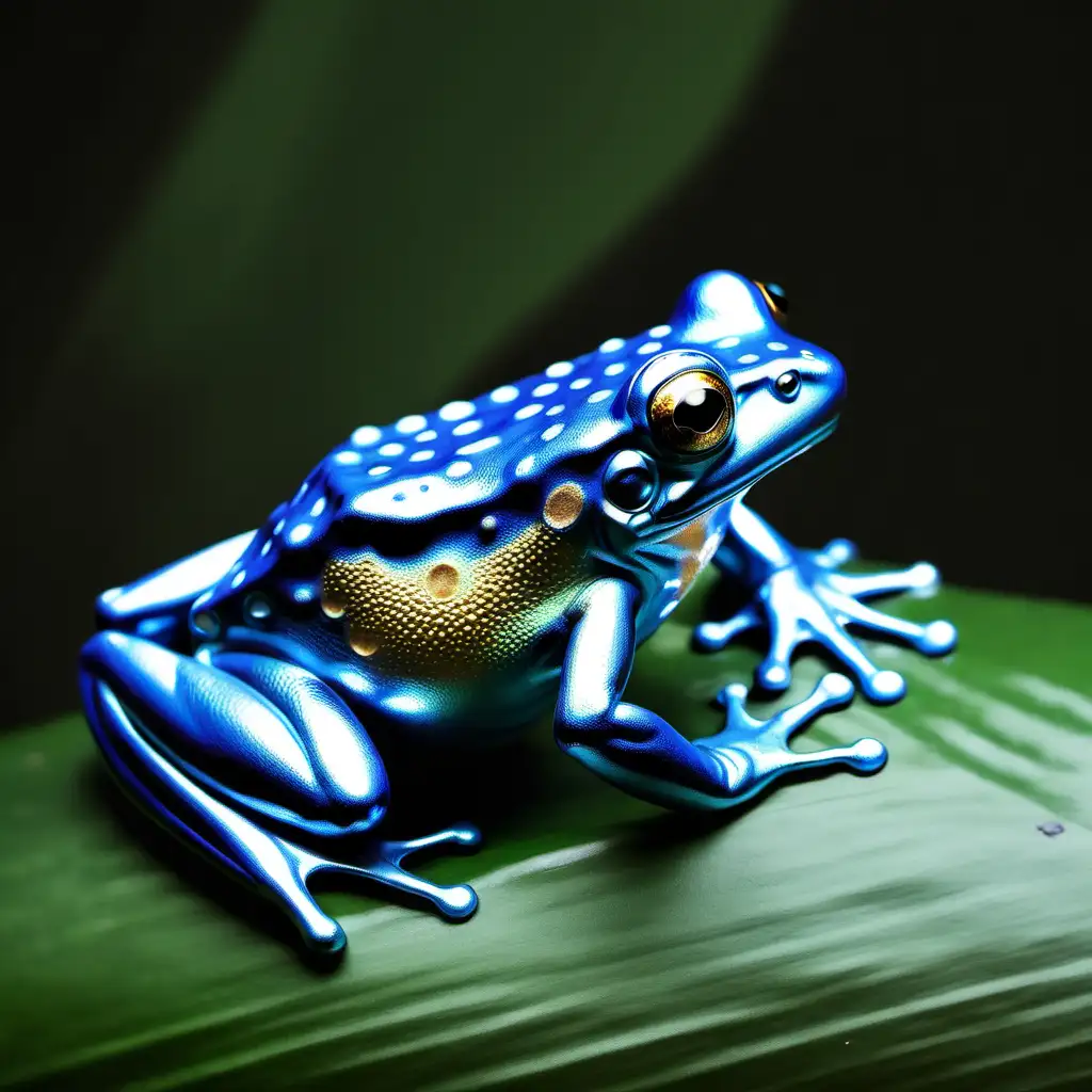 Shimmering Metallic Color Frog Sculpture