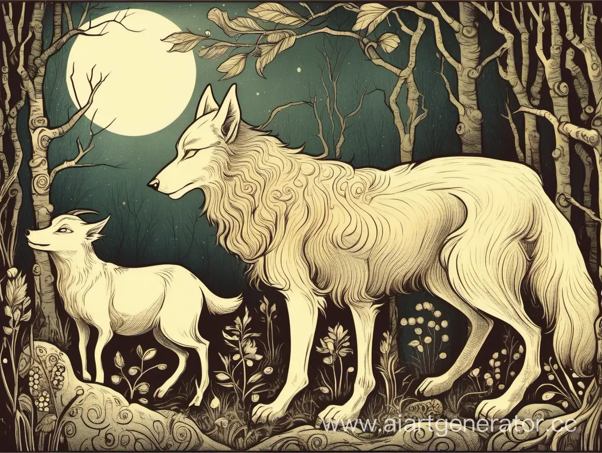 Wolf-and-Goat-in-Russian-Fairy-Tale-Forest