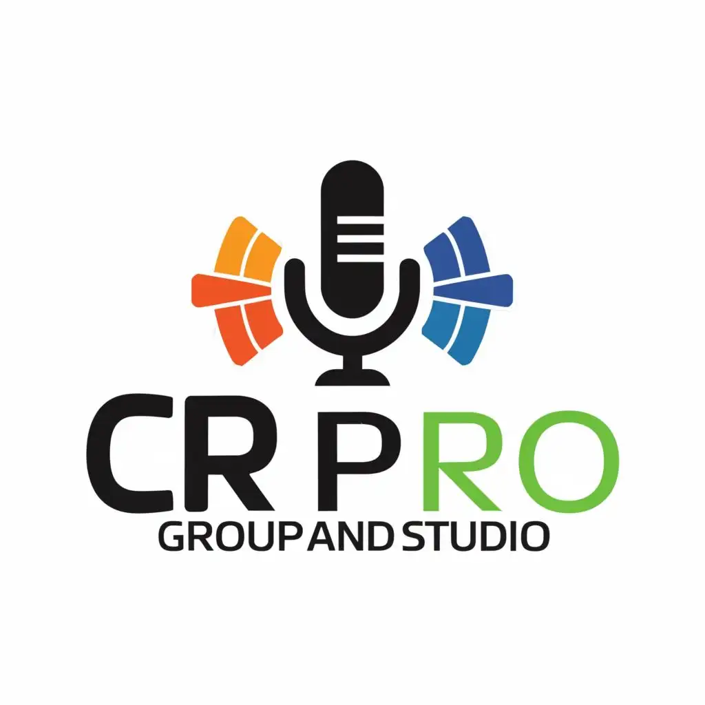 a logo design,with the text "CR Pro Group and Studio", main symbol:Audiovisual,Minimalistic,be used in Events industry,clear background