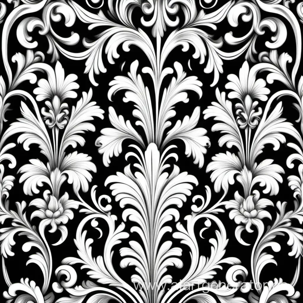 Elegant-Floral-Baroque-Pattern-in-Striking-Black-and-White-Vector-Illustration