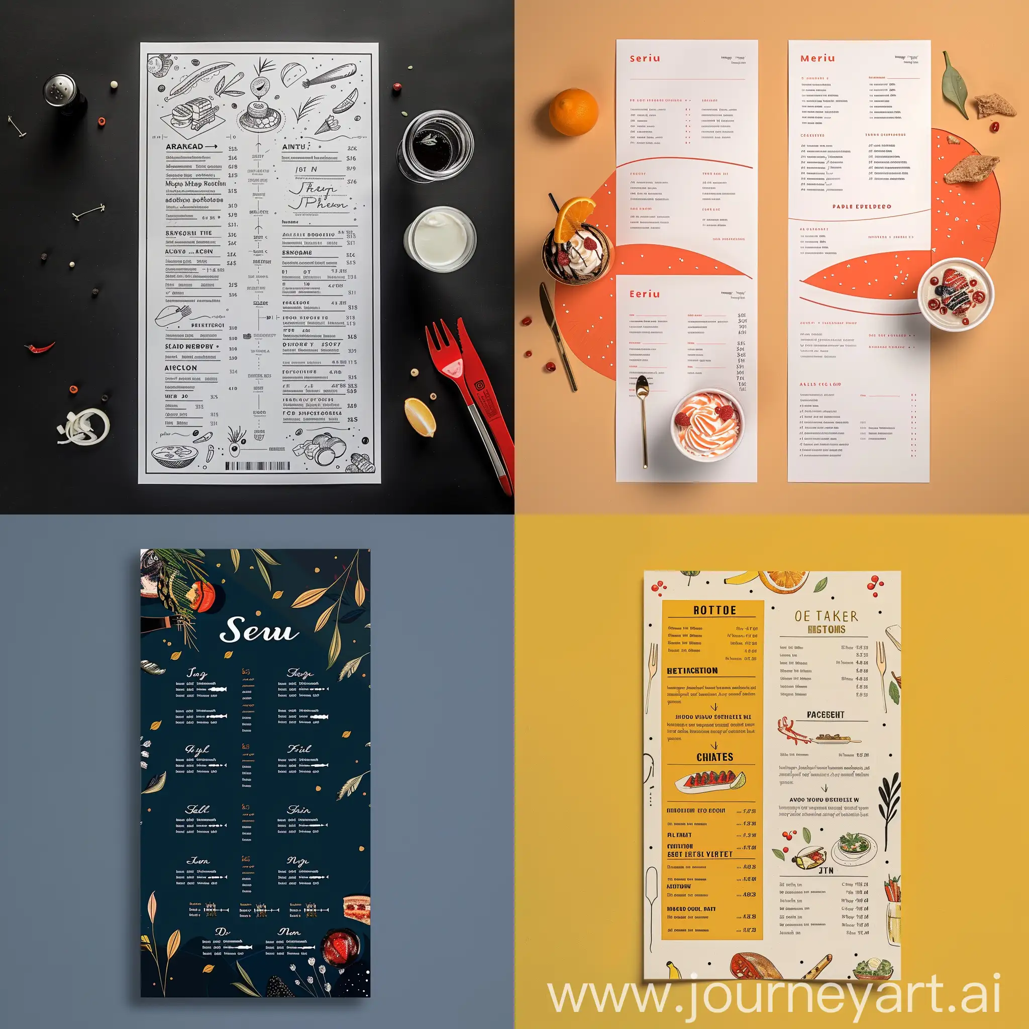 Make a restaurant menu, make it more modern and eye catching