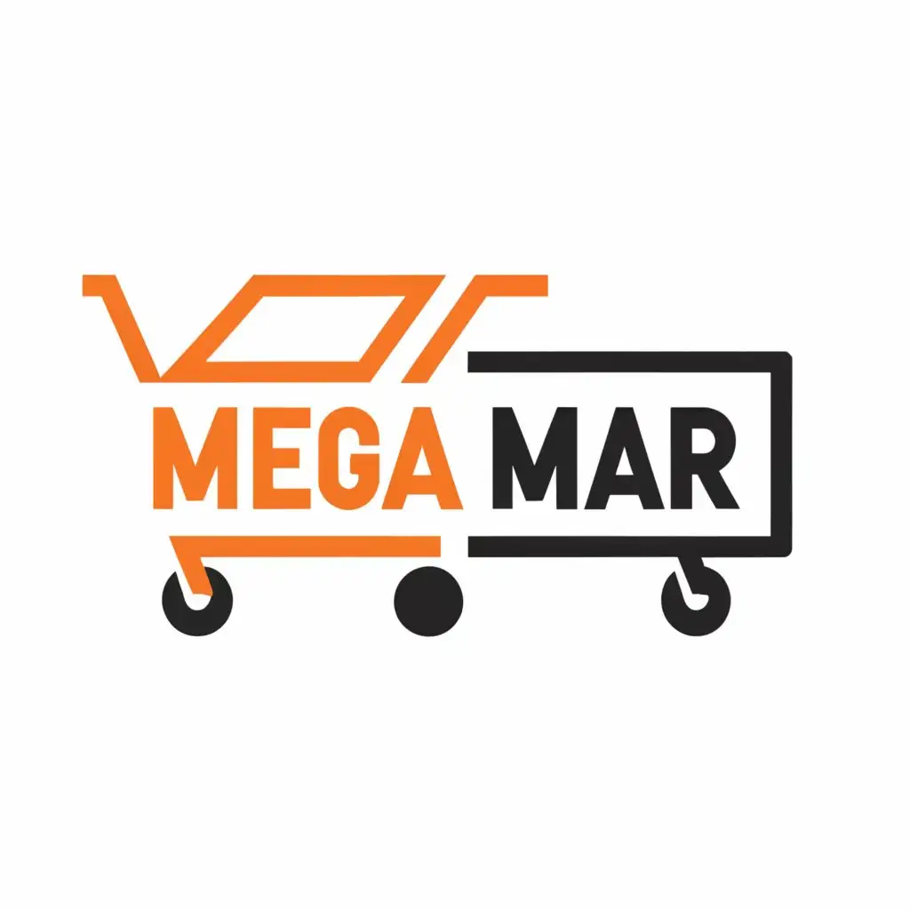 a logo design,with the text "Mega Mart", main symbol:shopping,Minimalistic,clear background