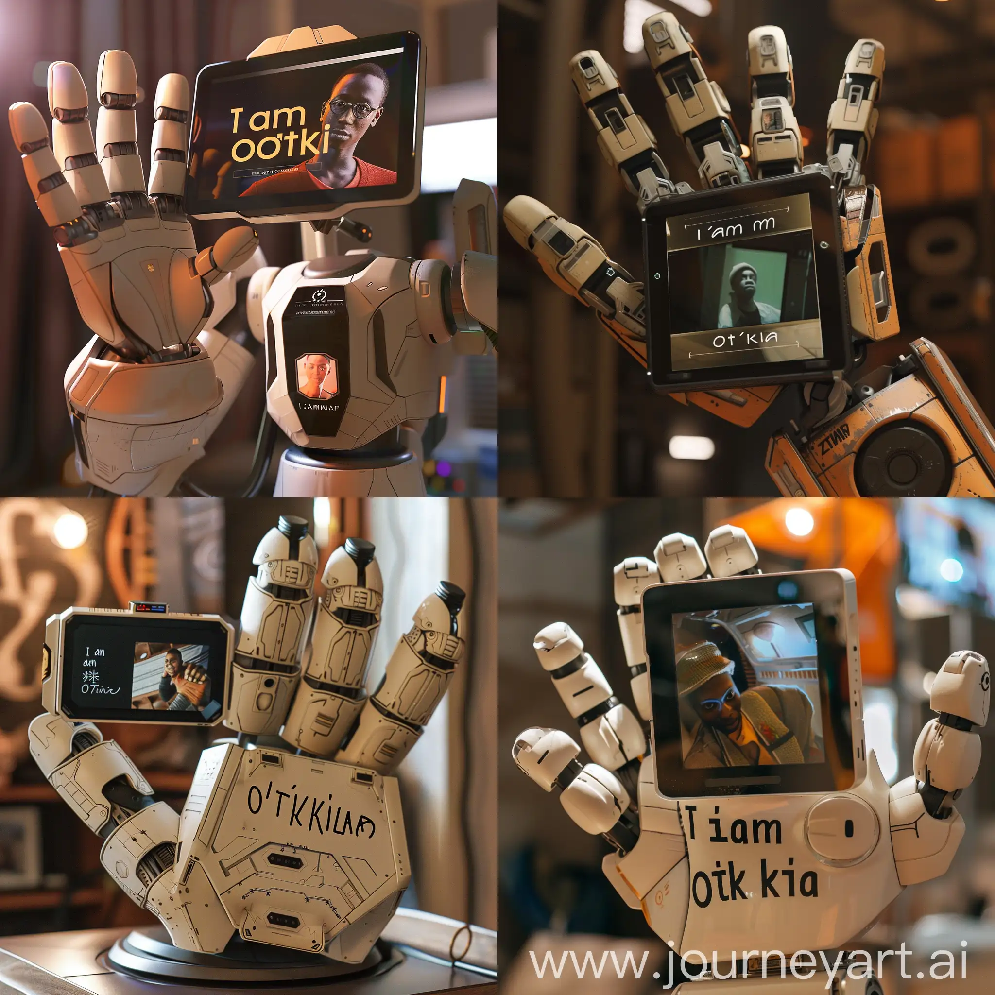 HandShaped-Robot-Displaying-I-am-Otaku-with-Kilwa-Image