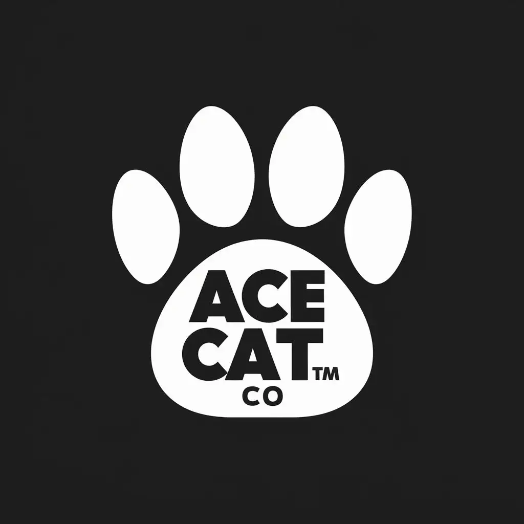 LOGO-Design-For-Ace-Cat-CO-Playful-Cat-Paw-Theme-with-Striking-Typography