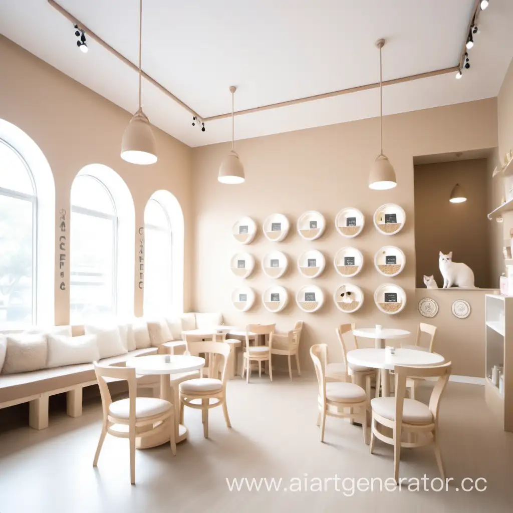 Cozy-Beige-and-White-Cat-Cafe-Atmosphere