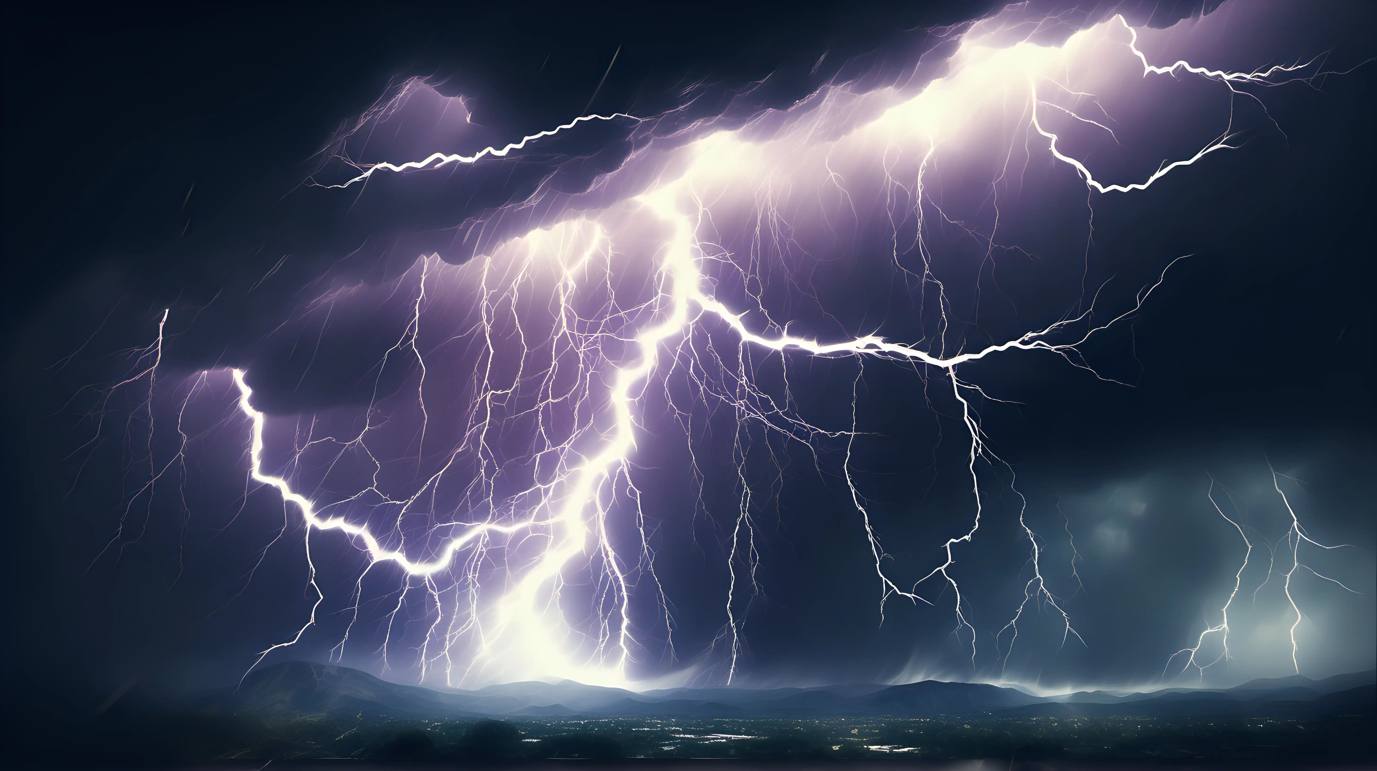 Dynamic Thunderstorm Abstract Background with Lightning Bolts and Swirling Clouds