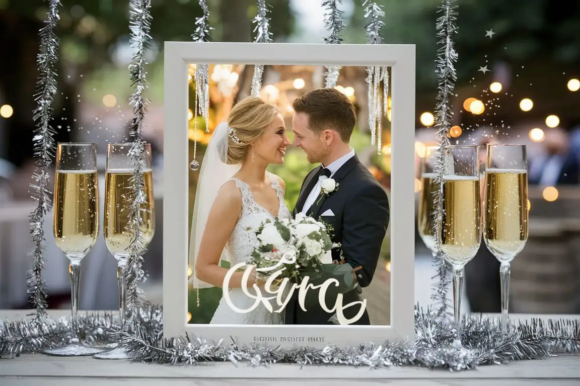 Elegant Wedding Digital Picture Frame Sparkling Celebration and Joyful Union