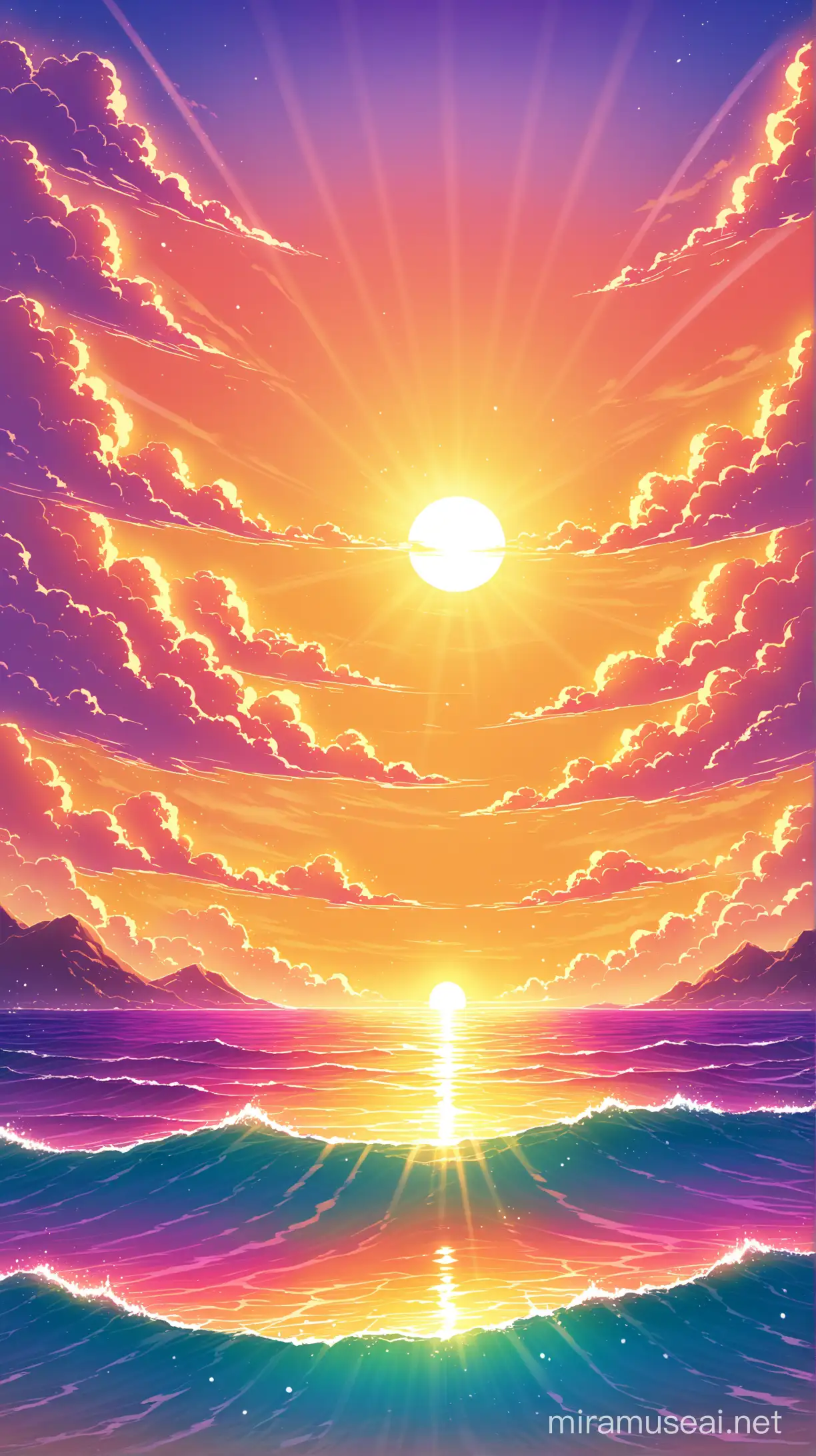 Majestic Sunrise Sky with Divine Aura