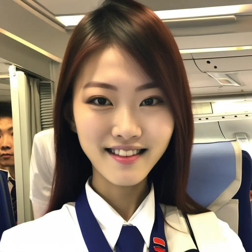 Young Taiwanese Flight Attendant ID Photo | MUSE AI