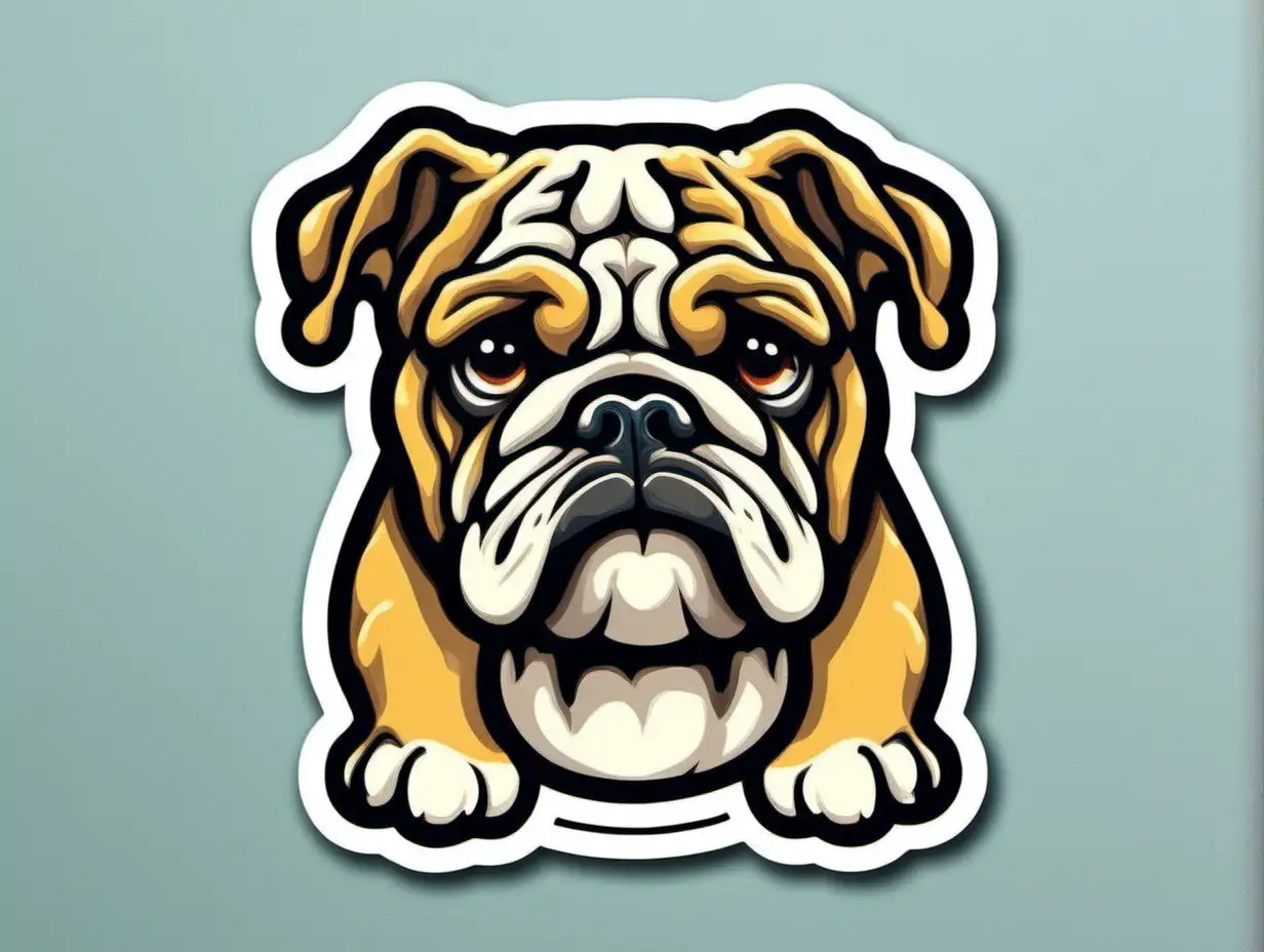 Adorable Bulldog Dog Sticker for Pet Lovers