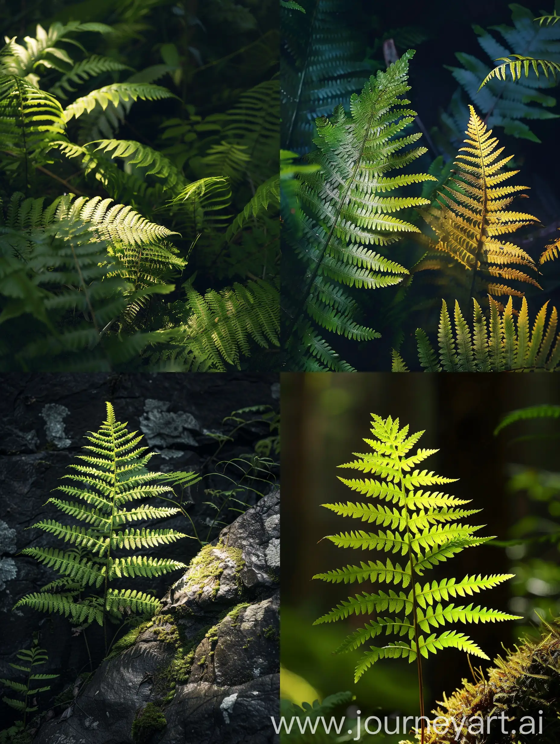 Luminous-Natural-Ferns-Capturing-Light-and-Texture-in-a-Serene-Setting