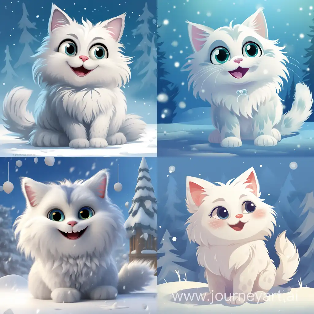 Cheerful-Ragdoll-Cat-Enjoying-a-Snowy-Cartoon-Day