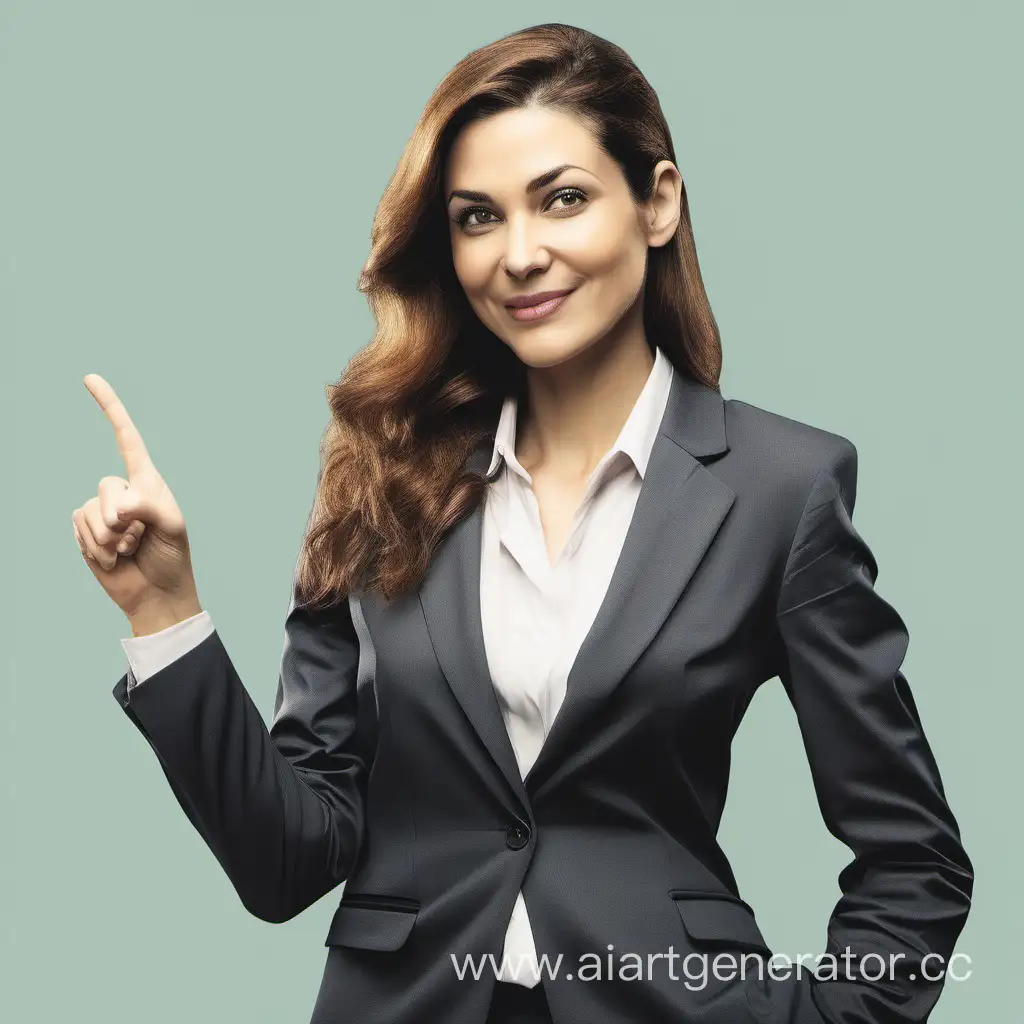 Confident-Businesswoman-Pointing-with-a-Smile