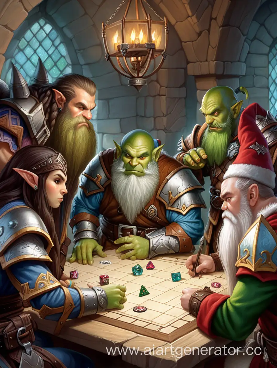 Fantasy-Characters-Engage-in-Dungeons-and-Dragons-Tabletop-Adventure