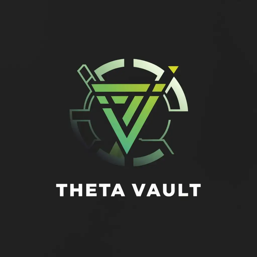 a logo design,with the text "Theta Vault", main symbol:"TV", bold green and black colors, circular.,complex,be used in Finance industry,clear background
