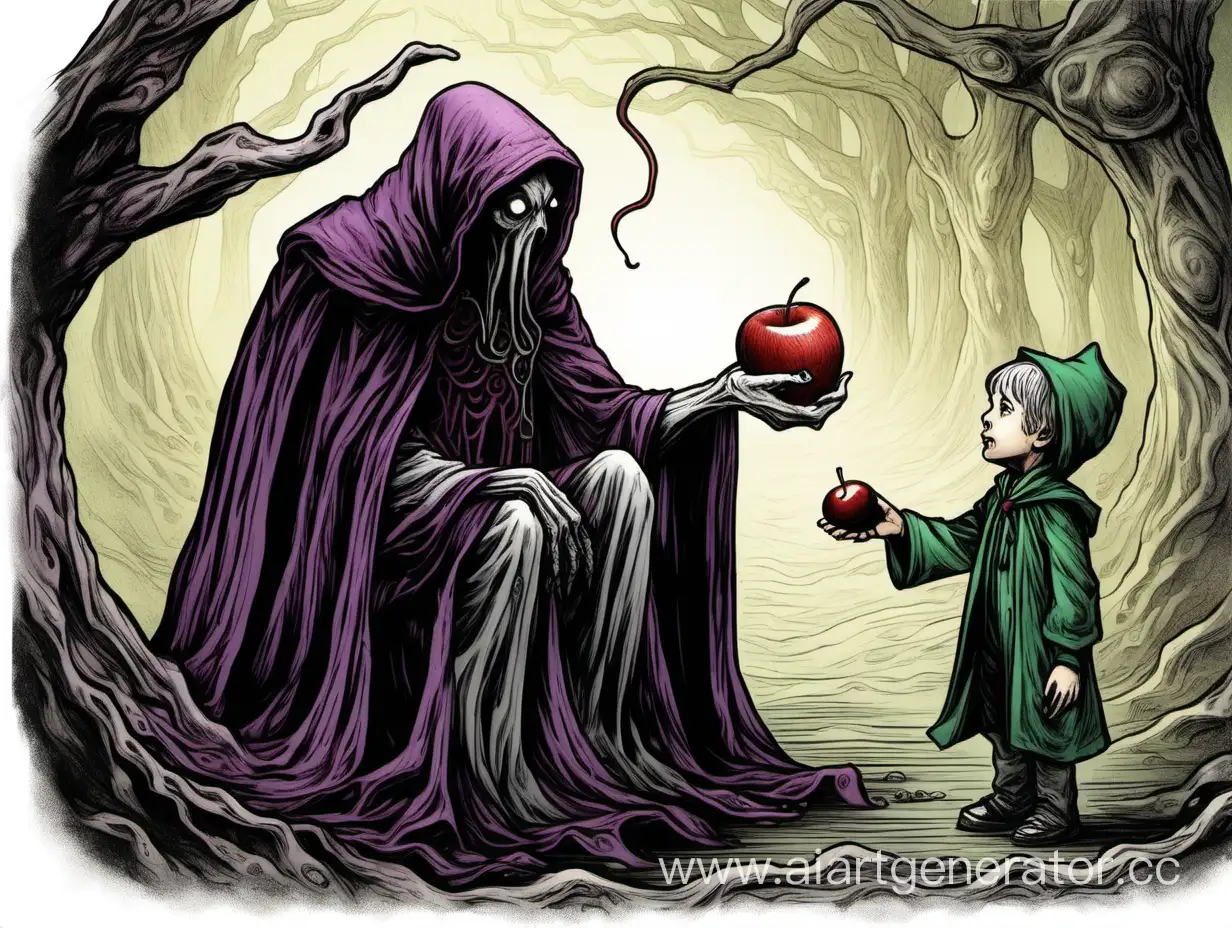 Illithid-Sharing-Apple-with-Child