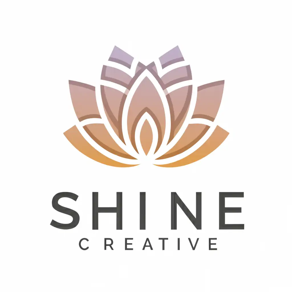 a logo design,with the text "Shine Creative ", main symbol:Lotus,Moderate,clear background