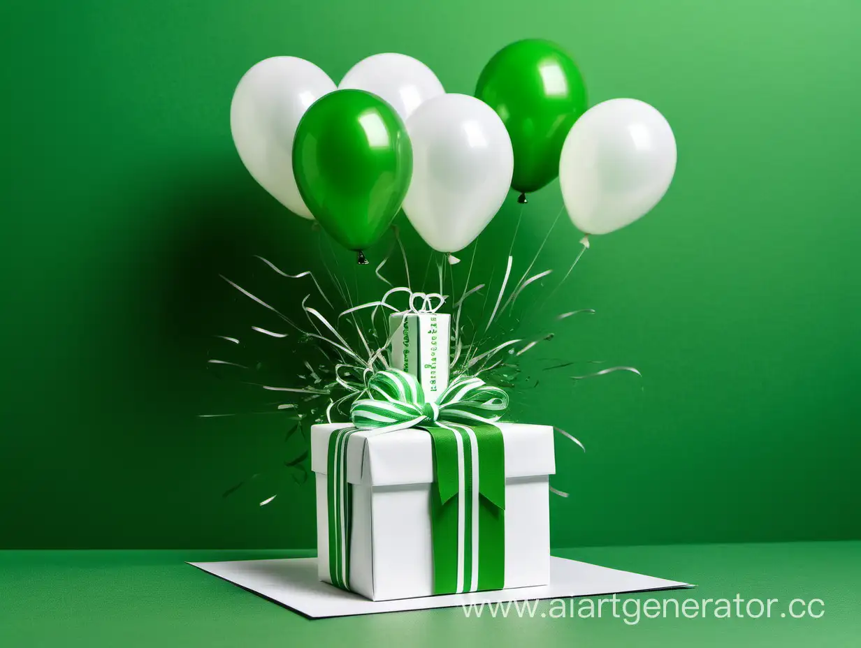 поздравление с днем рождения с зелено белых тонах для сотрудника