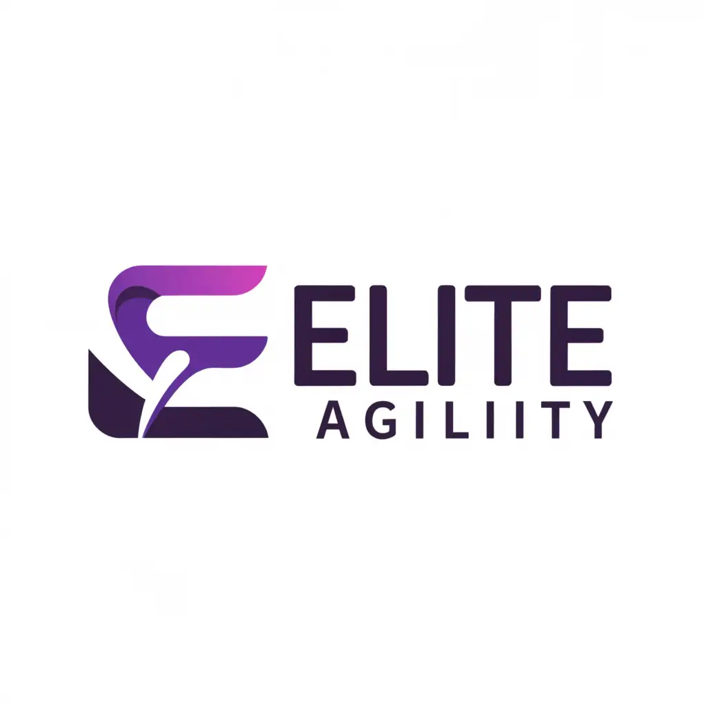 a logo design,with the text "Elite Agility", main symbol:sports/consulting purple  with EA and athlete,Moderate,be used in Nonprofit industry,clear background