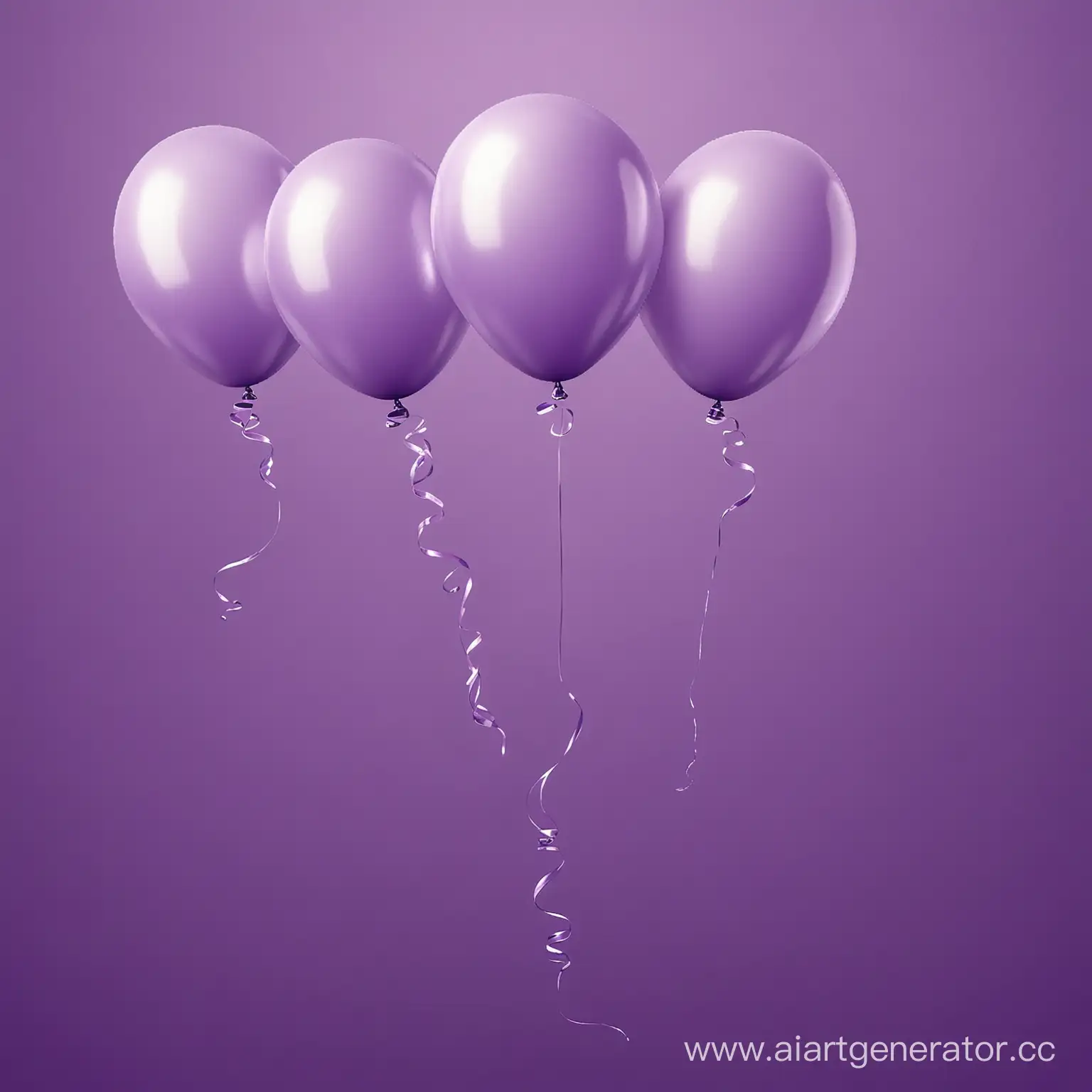 Гелиевые шары справа на фиолетовом фоне, векторный формат картинки
