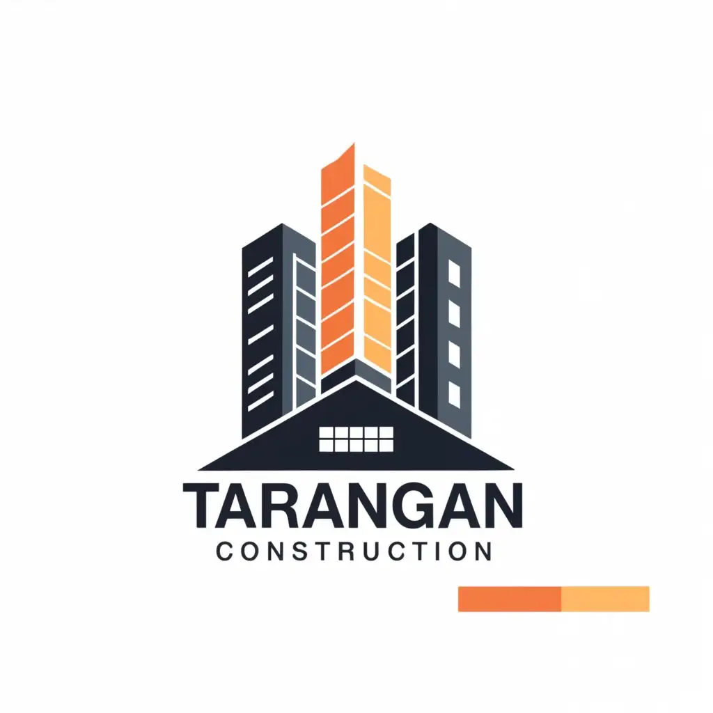 a logo design,with the text "Tarangan Construction", main symbol:Constuction Buildings in Real Estate,Moderate,be used in Construction industry,clear background