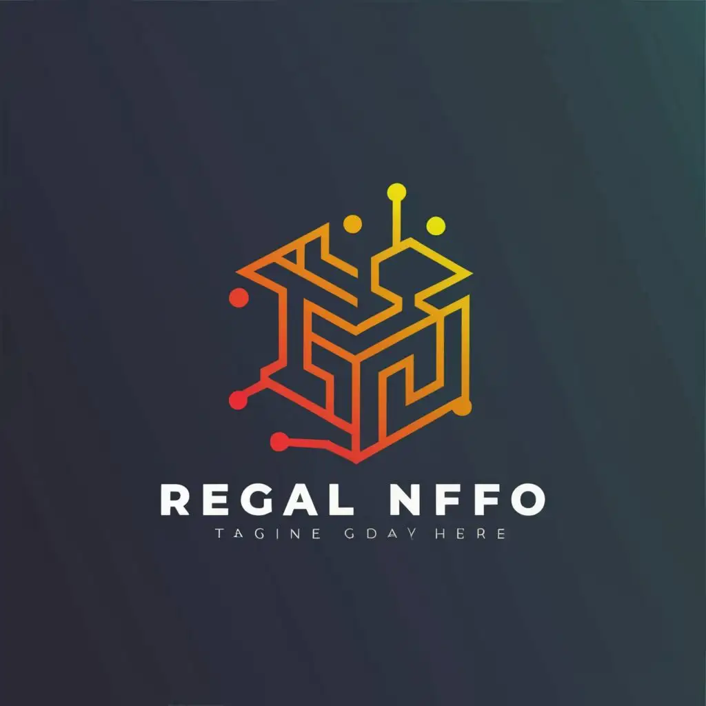 logo, box, with the text "regal info", typography, be used in Technology industry