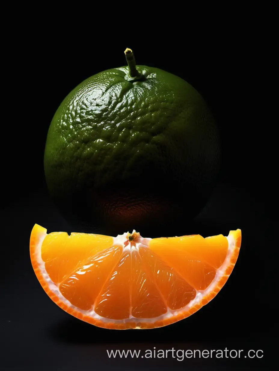 Vibrant-Single-Orange-Fruit-on-Dark-Background