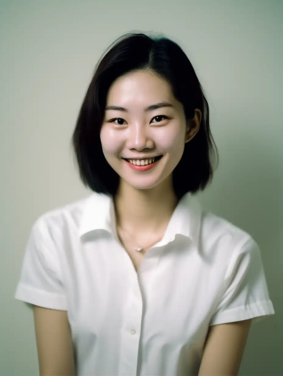 Hong Kong 20 years old lady ID picture, smiling