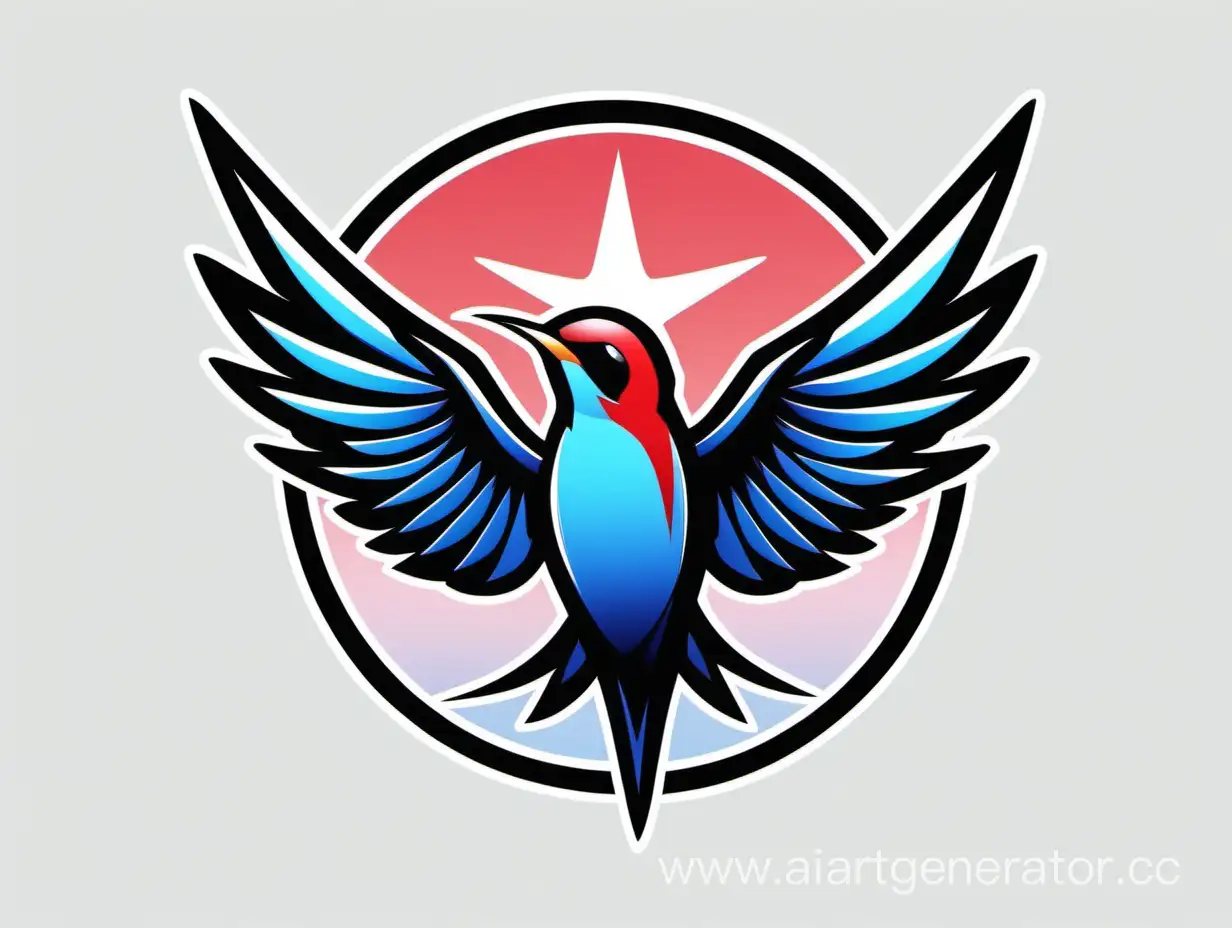 Логотип с ласточкой по середине и надеюсь fijik с фоном белым и цветами Красный,синий , голубой,розовый ,красный черный
