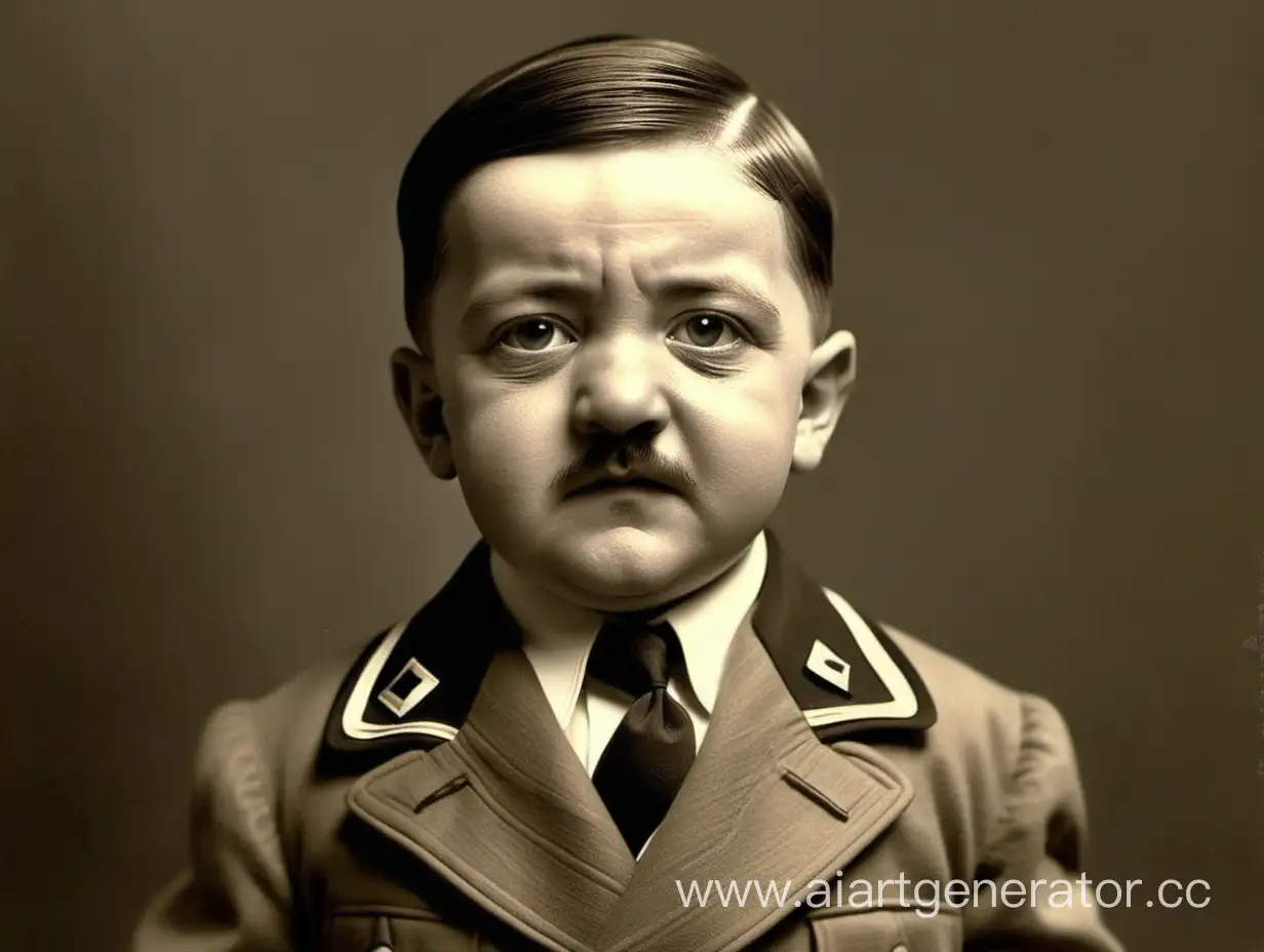 Young-Boy-Dressed-as-Historical-Figure-Adolf-Hitler