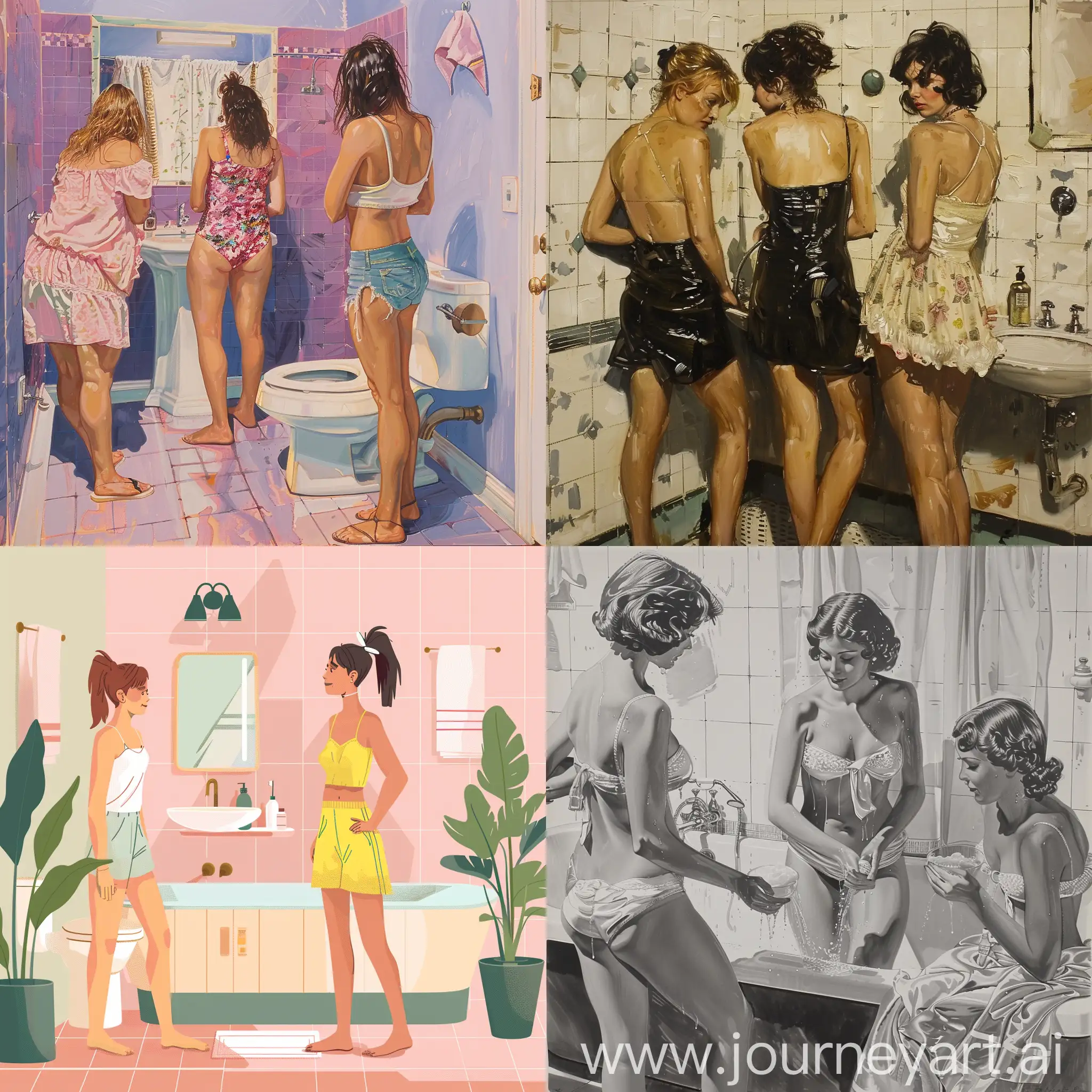 Women-in-Bathroom-Stylish-Modern-Interior-Design