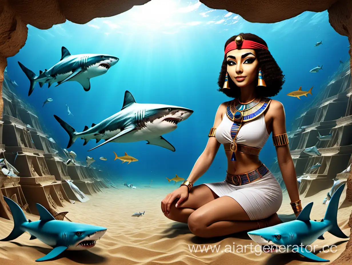 Природа египта с котом васькой и двумя акулами