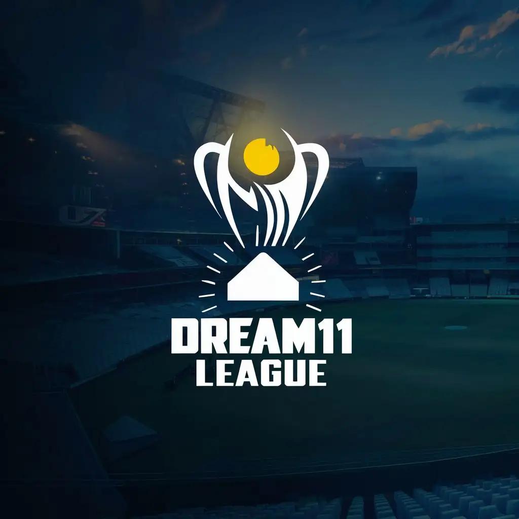 logo, cricket trophy, with the text "dream11 league", typography, be used in Sports Fitness industry