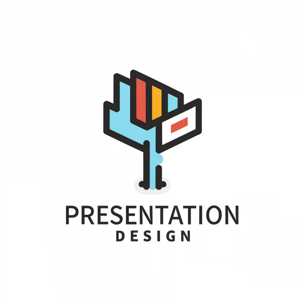 a logo design,with the text "presentation design", main symbol:stand with presentation,Moderate,be used in Internet industry,clear background