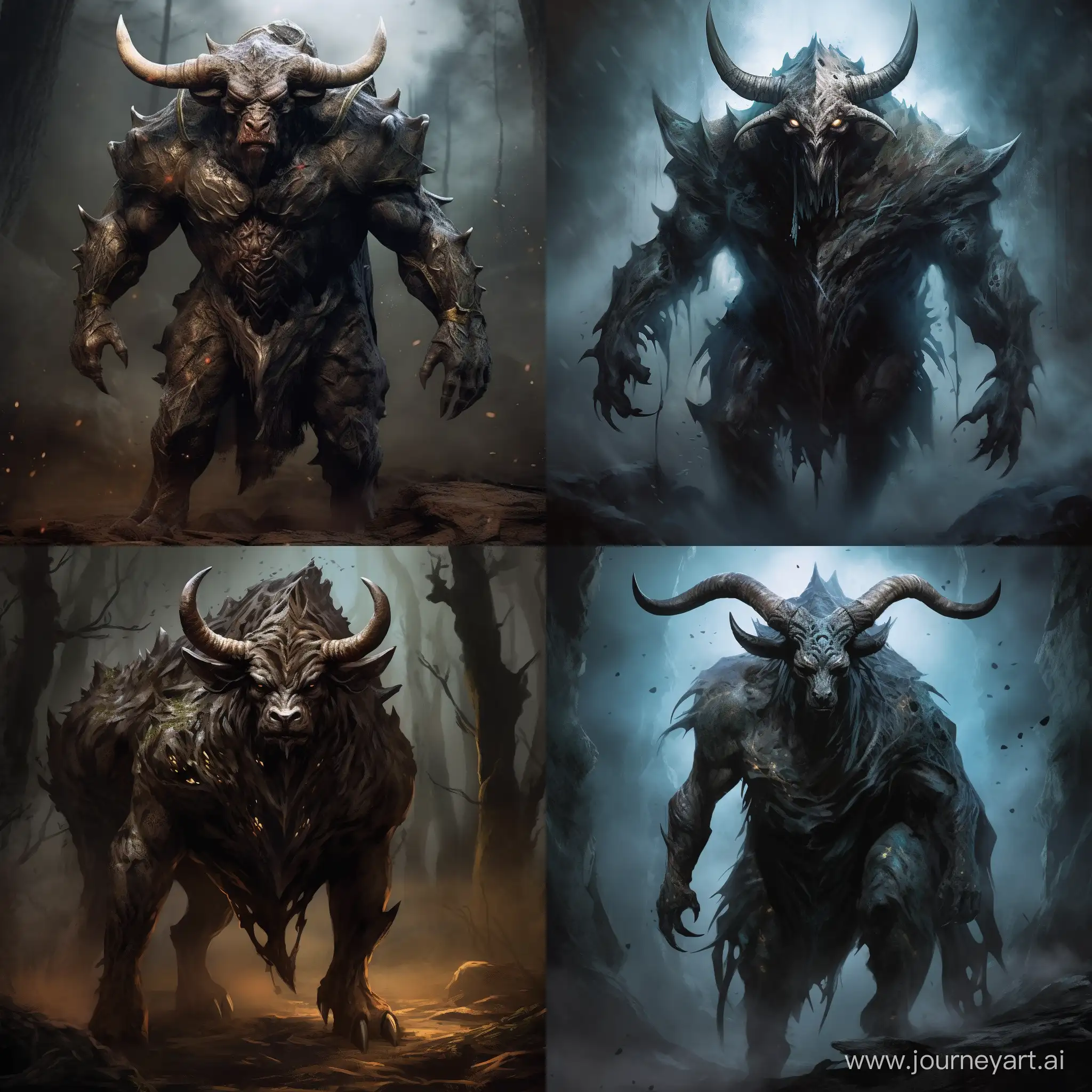 Terrifying-Earth-Elemental-Realistic-Taurus-Monster-in-Dark-Colors