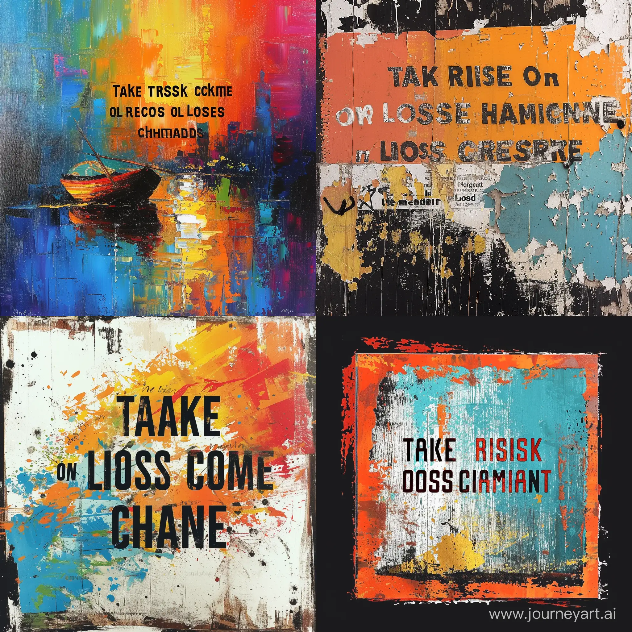 Imagine a Motivational poster with a quote on it- take the risk, or lose the chance. Which can be used to keep as a painting or poster in the room walls