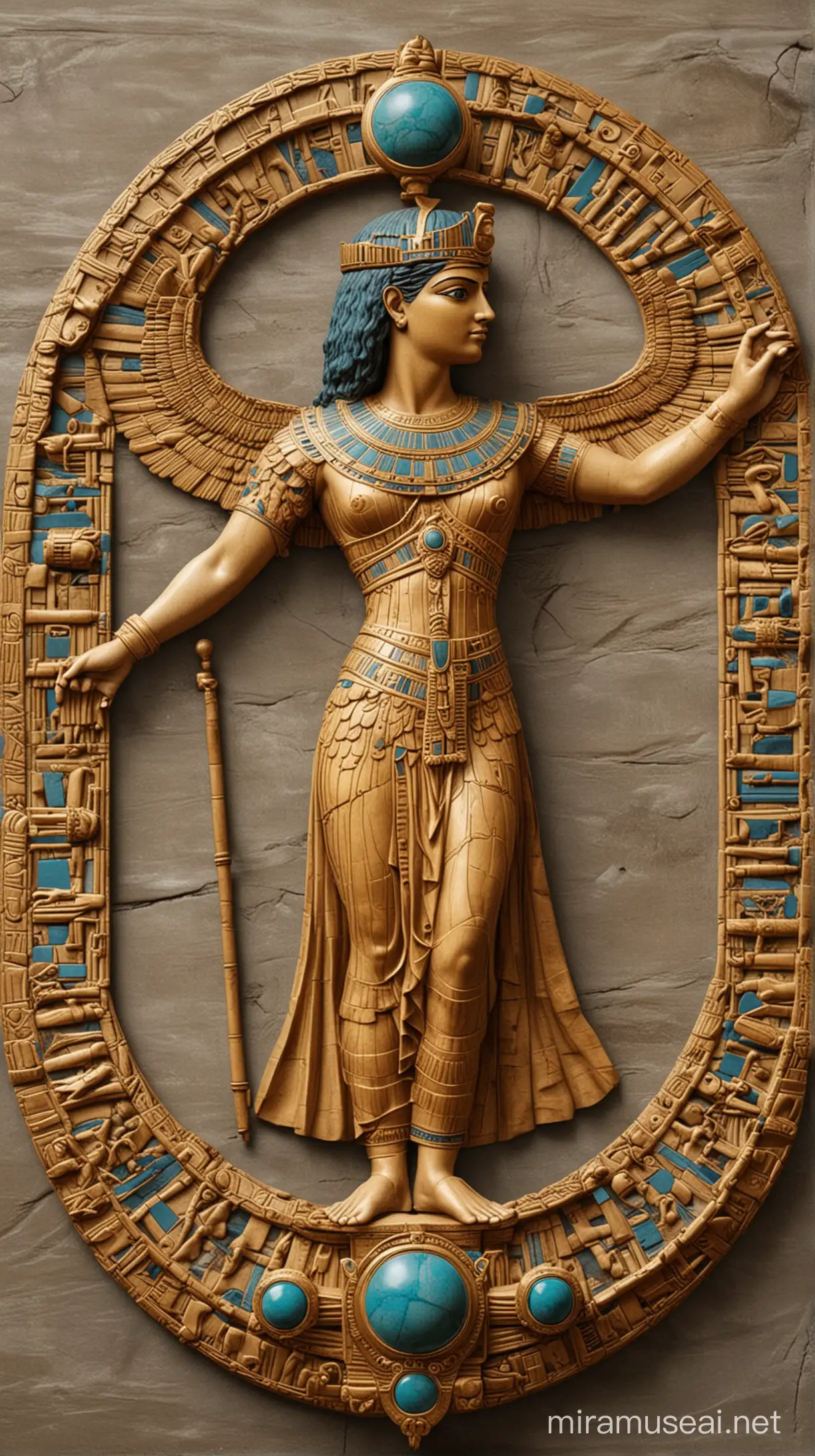 An image of the Ptolemaic dynasty emblem or symbol, representing Cleopatra's royal lineage.hyperrealistic