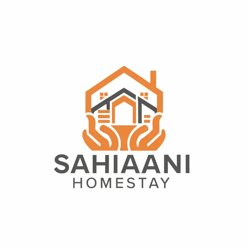 a logo design,with the text "SAHADANI HOMESTAY", main symbol:Hotel,Minimalistic,be used in Home Family industry,clear background